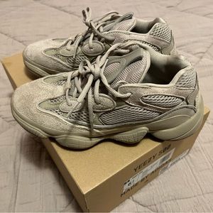 like new, adidas yeezy 500 taupe light shoes, mens 6.5